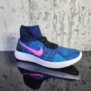 Nike Women's Lunarepic Flyknit Black/Pink - Size 8.5